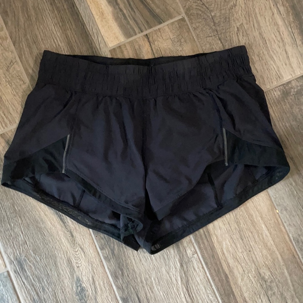 Black lululemon running shorts